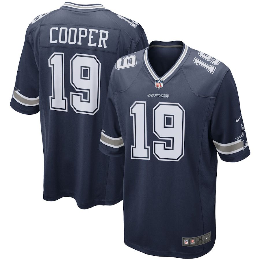 Men Dallas Cowboys #19 Amari Cooper Nike Navy Game Team NFL Jersey